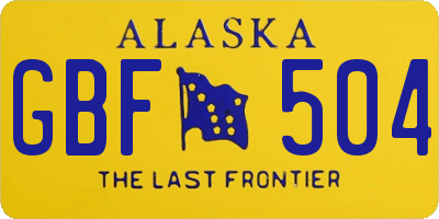 AK license plate GBF504