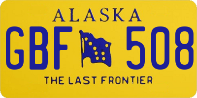 AK license plate GBF508