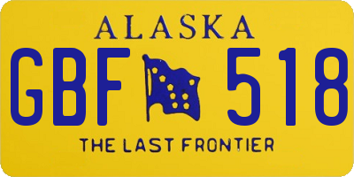 AK license plate GBF518