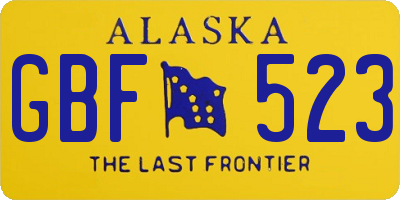 AK license plate GBF523