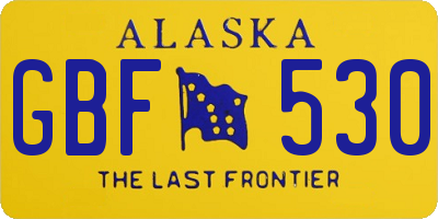 AK license plate GBF530