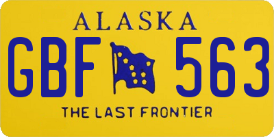 AK license plate GBF563
