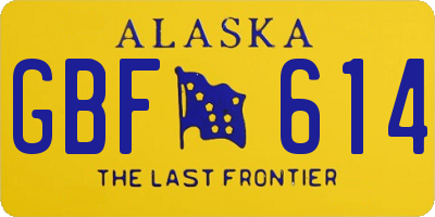 AK license plate GBF614
