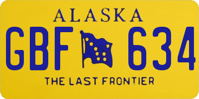 AK license plate GBF634
