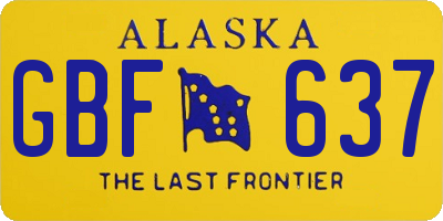 AK license plate GBF637