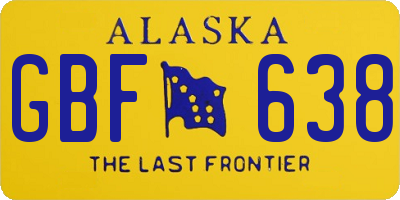 AK license plate GBF638