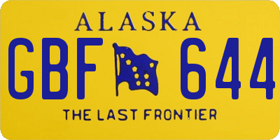 AK license plate GBF644