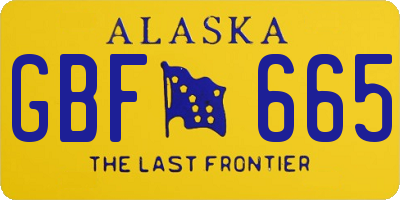 AK license plate GBF665