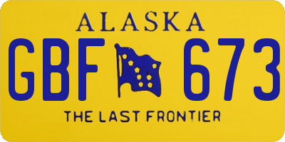 AK license plate GBF673