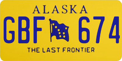 AK license plate GBF674