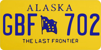AK license plate GBF702
