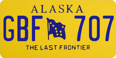 AK license plate GBF707