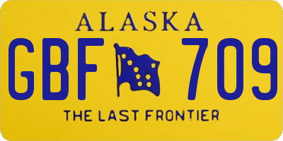 AK license plate GBF709