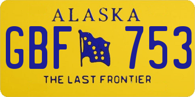 AK license plate GBF753