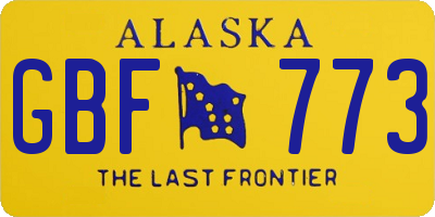 AK license plate GBF773