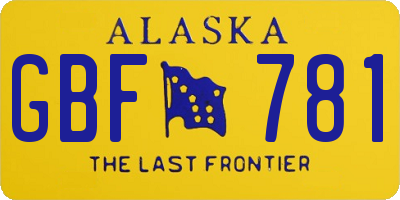 AK license plate GBF781