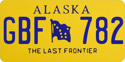 AK license plate GBF782