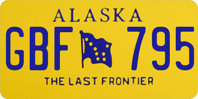 AK license plate GBF795