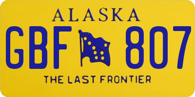 AK license plate GBF807