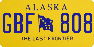 AK license plate GBF808