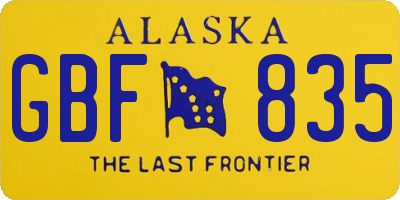 AK license plate GBF835