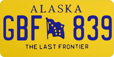 AK license plate GBF839