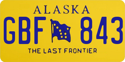 AK license plate GBF843