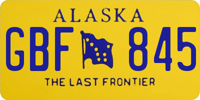 AK license plate GBF845