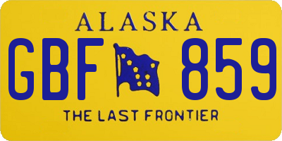 AK license plate GBF859