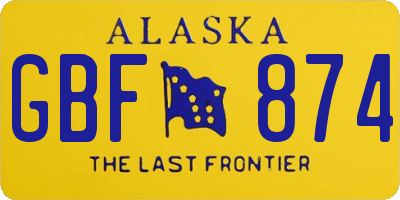 AK license plate GBF874