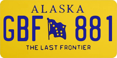 AK license plate GBF881