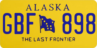 AK license plate GBF898