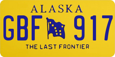 AK license plate GBF917