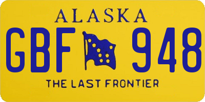 AK license plate GBF948