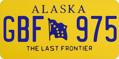 AK license plate GBF975