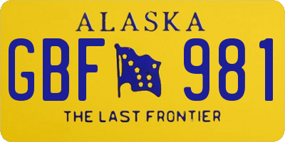 AK license plate GBF981