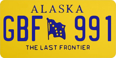 AK license plate GBF991