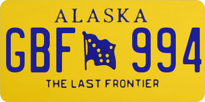 AK license plate GBF994