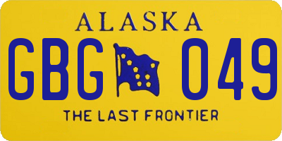 AK license plate GBG049