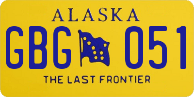 AK license plate GBG051