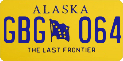 AK license plate GBG064