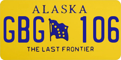 AK license plate GBG106