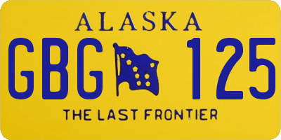 AK license plate GBG125