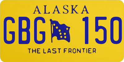 AK license plate GBG150