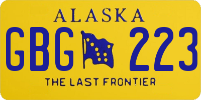 AK license plate GBG223