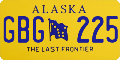 AK license plate GBG225