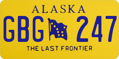 AK license plate GBG247