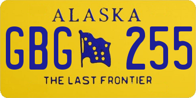 AK license plate GBG255