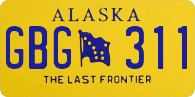 AK license plate GBG311