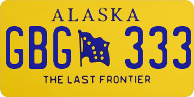 AK license plate GBG333